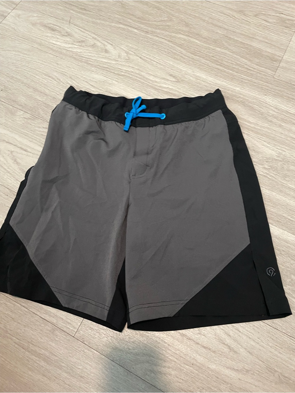 Champion Men's Gray & Black Athletic Shorts with Blue Drawstring